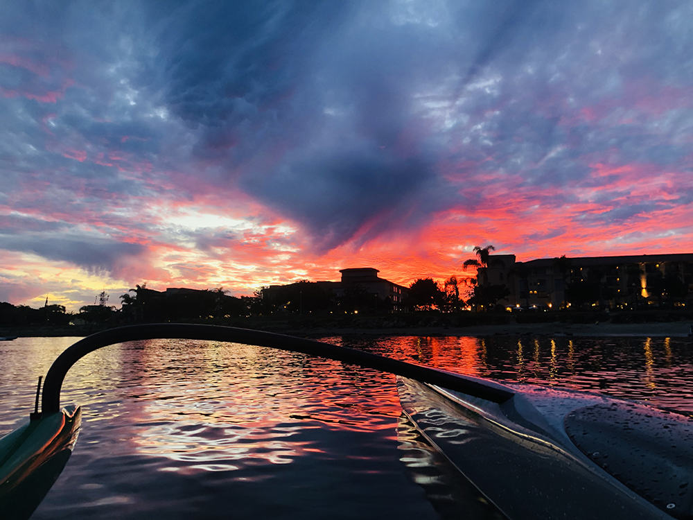 Sunset in San Diego from an outrigger canoe